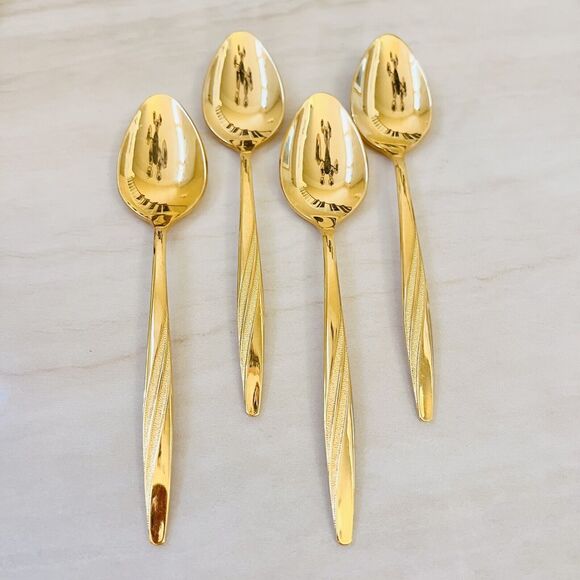 INTERNATIONAL SILVER American Flair Gold (Gold Electroplate) 12 Pc Flatware USA - Picture 6 of 11